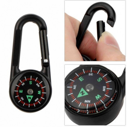 3 in 1 Double Sided Military Mini Compass Carabiner